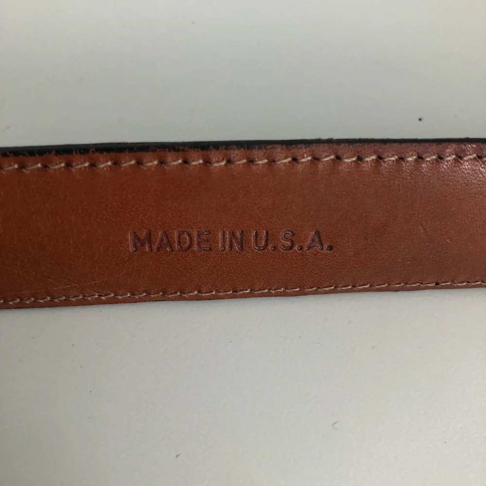 Classic Men's Black Leather Belt with Brass Buckle